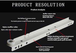 Wit Nylon Wiel Gepoedercoat Lade Glijbaan <span class=keywords><strong>2</strong></span> Vouwbare Roller Lade Glijbaan Voor Thuiskantoor - Product Image 2