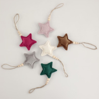 Étoile de Noël Murale en Velours Suspendue, Personnalisée, pour Extérieur, Décoration d'Arbre, Vente en Gros