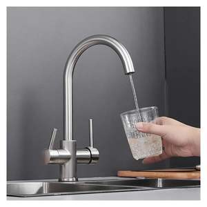 कारखाने की कीमत तीन तरफा 304 स्टेनलेस स्टील रसोई और बाथरूम के उपयोग के लिए गर्म और ठंडे पानी सिंक टैप - Product Image 4