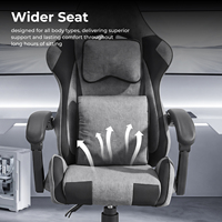 Chaise de jeu ergonomique avec support lombaire réglable et siège pivotant plus large 135 °   Chaise de bureau inclinable pour l'e-sport