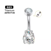 Implant Grade ASTM F136 Titane Nombril Anneaux Haute Qualité G23 Titane Nombril Piercing Mode Corps Bijoux En Gros