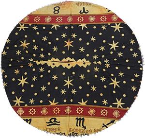 จักรราศีม่านบังแดดผ้าฝ้าย32นิ้วเก้าอี้ทรงกลมผ้าคลุมเบาะรองนั่งพื้นโหราศาสตร์ของตกแต่งบ้านด้วยผู้ส่งสินค้าชาวอินเดีย - Product Image 4