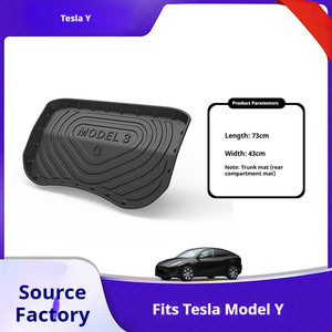 Tapis de voiture TPE, doublures de coffre, tapis de dossier intégré pour <span class=keywords><strong>Tesla</strong></span> <span class=keywords><strong>Model</strong></span> <span class=keywords><strong>Y</strong></span> / <span class=keywords><strong>Y</strong></span> Juniper, accessoires de protection complète de la voiture, tapis de coffre avant - Product Image 6