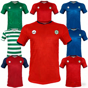 เสื้อฟุตบอลทีมชาติไทย โพลีเอสเตอร์ 100% ระบายอากาศได้ดี ขายส่ง ปรับแต่งได้ตามต้องการ - Product Image 1