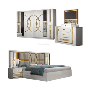 Juego <span class=keywords><strong>de</strong></span> dormitorio moderno <span class=keywords><strong>de</strong></span> lujo turco a precio barato directo <span class=keywords><strong>de</strong></span> fábrica tamaño King/Queen cama <span class=keywords><strong>de</strong></span> madera personalizada almacenamiento hogar Hotel Villa - Product Image 1