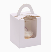 Boîte d'emballage portable en carton transparent Ma Fen pour cupcakes et desserts, de qualité alimentaire, avec poignée personnalisable