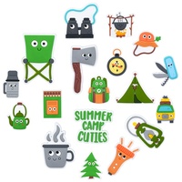 Vente en gros de la série Green Summer Camp pvc Shoe Charms Kettle Cup Tent Tree Bag Pattern shoe boucle decoration gifts