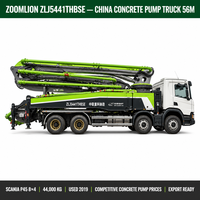 Bomba de Concreto Usada Zoomlion 56m Montada en Camión Scania P45 2019 8x4, Bombas de Concreto Usadas Zoomlion ZLJ5441THBSE 44000kg