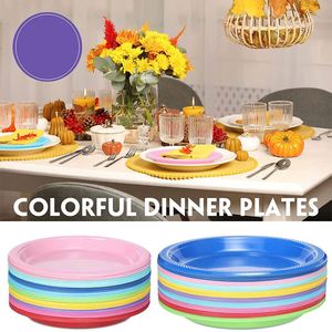 Assiettes rondes en plastique pour apéritifs et dîners, utilisables pour les fêtes de mariage, 7'', 9'', 10.25'' - Product Image 4