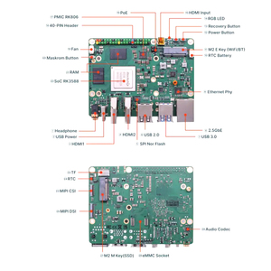 ROCK 5 รุ่น B พร้อม Rockchip RK3588 64บิต Octa core ARM บอร์ดพัฒนาประสิทธิภาพสูงแบบ 8 คอร์ - Product Image 2