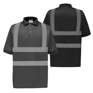 <strong>Hi</strong> <strong>Vis</strong> Class 2 Reflective Safety Construction Wear Lime <strong>Orange</strong> Short Long Sleeve High Visibility Polo T Shirt - Product Image 5