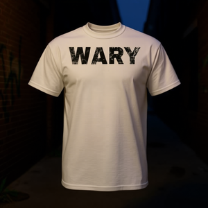 T-shirt vintage avec texte émotionnel 'Wary Mood', produit promotionnel personnalisable de qualité supérieure - Product Image 3