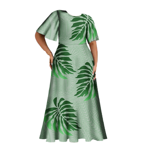 Abiti Personalizzati con Disegni Tribali Polinesiani, Vita Impero, Taglie Forti, Lunghezza a Terra, Stampa Hawaiana Tropicale, Sexy - Product Image 1