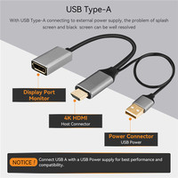 Adaptateur USB mâle vers Displayport femelle, convertisseur 4k vers HDMI, Dp 4k 60hz, pour Pc, ordinateur portable, Hd projecteur