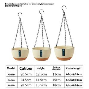 P424 Ensemble de jardinières suspendues en plastique <span class=keywords><strong>pour</strong></span> intérieur et extérieur avec trou de drainage <span class=keywords><strong>pour</strong></span> la décoration de jardins, maisons et centres commerciaux - Léger - Product Image 4