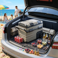 Réfrigérateur-congélateur portable à double zone 12V 24V pour voiture, avec protection de batterie et moniteur de tension, idéal pour le camping et la vie hors réseau