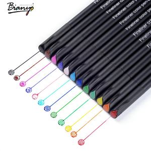 Set Pena Warna Fine Liner untuk Siswa Sekolah Klasik, Set Perlengkapan Seni Menggambar Sketsa untuk Anak-anak 0.4mm 12/24/36 Warna - Product Image 1