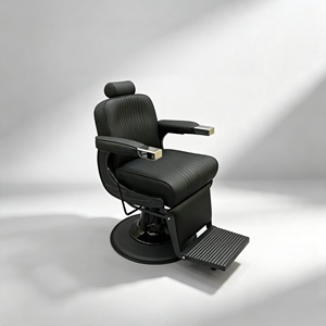 Fauteuil de Barbier Noir Hydraulique, Chaise de Coiffure Réglable et Inclinable pour Salon de Coiffure - Product Image 6