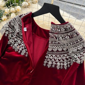 Vestido de Otoño e Invierno para Mujer, <span class=keywords><strong>Talla</strong></span> Grande, Nuevo, de Terciopelo, Elegante, Estilo Francés - Product Image 4