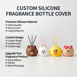 Couvre-bouteille de parfum en silicone personnalisé, diffuseur d'arômes, capuchon au design mignon, anti-collision, accessoires d'aromathérapie pour la maison, fournisseur OEM ODM - Product Image 1
