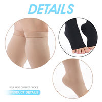 Chaussettes de compression montantes sans couture, respirantes et unies, qualité OEM usine, personnalisées pour infirmières et varices, 15-20 mmHg, 23-32 mmHg