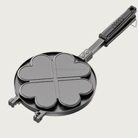 Gaufrier 4 tasses en forme de cœur, antiadhésif, outil de camping pour la cuisine des enfants