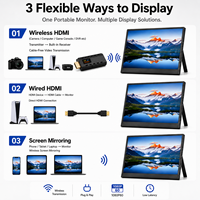 Kit émetteur-récepteur HDMI sans fil pour moniteur 15,6'' 1080P60, transmission 50m, haut-parleur intégré pour caméra/PC/DVR