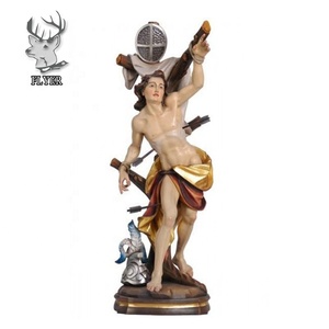 Escultura Cristiana Clásica para Decoración de Exteriores, Estatua de San Sebastián de Tamaño Real en Fibra de Vidrio, Estilo Ejército Romano - Product Image 2