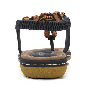 รองเท้าแตะลำลองแบบสบายสำหรับผู้หญิง ปี <span class=keywords><strong>2026</strong></span>  แบบสานประดับลูกปัดไม้สไตล์โบฮีเมียน  หน้าผ้า PU พื้นรองเท้า TPR  ไซส์ใหญ่ แบบแบน - Product Image 4