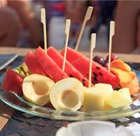 Brochettes en bambou Teppo de haute qualité, conformes aux normes d'exportation, pics plats, qualité alimentaire naturelle, écologiques, jetables, biodégradables, pour barbecue