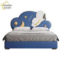 Modernes Kinder-Lederbett mit Sternenhimmel-Design, Neues Schlafzimmer-Möbelset für Jungen, Doppelbett für Kinder