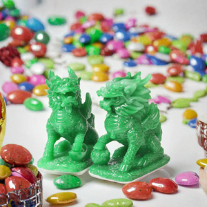 Middle Size Hand-<strong>painted</strong> Resin Wealth Qilin Dragon Horse Chinese <strong>Unicorn</strong> Kei Loons Sculpture Ornaments for Home Feng Shui Art - Product Image 2