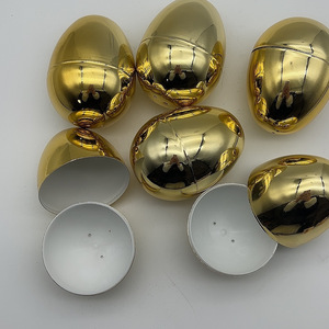 Œufs de Pâques dorés brillants décoratifs 2025, œufs métalliques dorés pour les fournitures de fête de Pâques, faveur, œufs dorés en plastique - Product Image 3