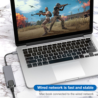 Hub de USB-C OEM/ODM 5-en-1 avec HDTV 4K, 2 USB 3.0, charge PD 100W, Gigabit Ethernet, port Type-C 3.0