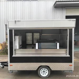 Road mobile trailer with kitchen restaurant function customization equipment loaded box trailer on wheels for sale