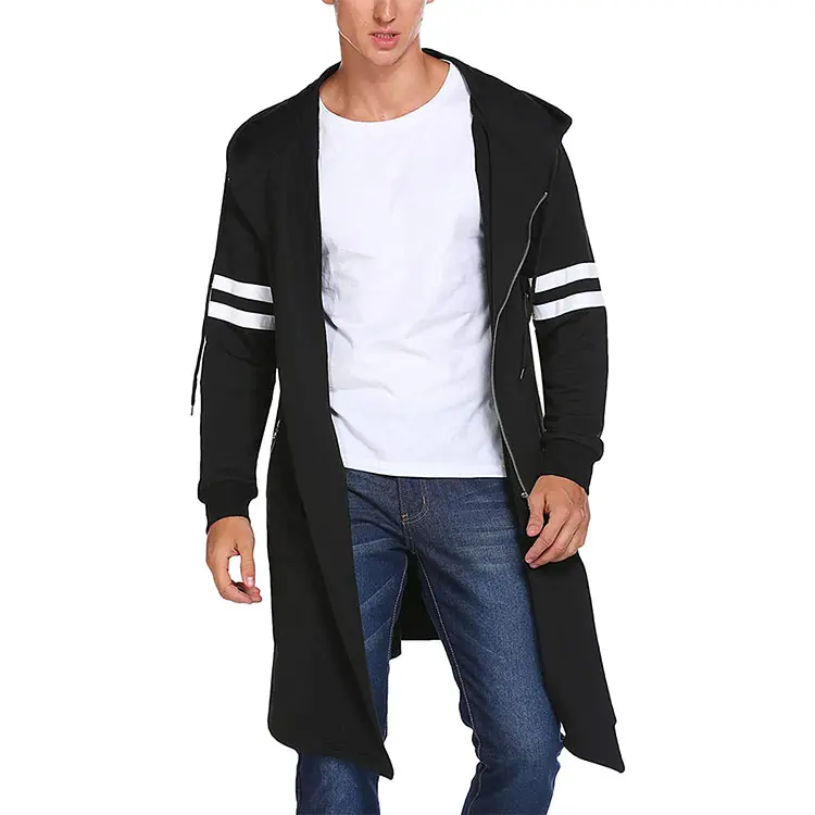 Longline hooded cardigan men's