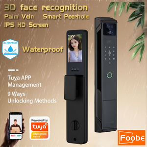Serrure de porte intelligente à reconnaissance faciale 3D, serrure numérique à reconnaissance de la veine palmaire Tuya WiFi avec écran IPS HD et caméra pour Airbnb, hôtel, maison, bureau - Product Image 2