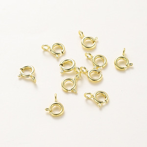 Cierre de resorte redondo de cobre chapado en oro de 18 quilates para la fabricación de collares GA0011 - Product Image 1