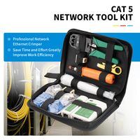 Kit de réparation réseau Handskit RJ45 RJ11 RJ12 avec pince à sertir, dénudeur de fils, connecteurs, testeur de câbles et pince à ressort