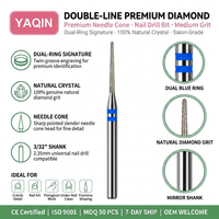 Yaqin Outil de précision de haute qualité 3/32" 1,2 mm, embout de perceuse à ongles en diamant naturel pour les spécialistes en manucure russe