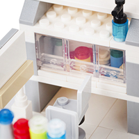 MOC My World Hospital Pharmacy Diy View Brick Micro World Model Set Blok Bangunan Plastik untuk Anak Model Puzzle Mainan MOC4050