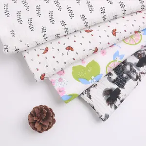 Quality breathable 135cm width soft crepe print double cotton gauze baby fabric