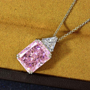 สินค้ามาใหม่สร้อยคอ925เงินสเตอร์ลิงประดับเพชรสีเหลืองสร้อยคอ CZ - Product Image 4