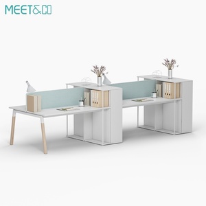New Arrival L-Shaped MDF Modern Office Furniture Wooden Staff Workstations 4-Person Convertible Office Partitions <b>Desk</b> Cabinet - Product Image 5