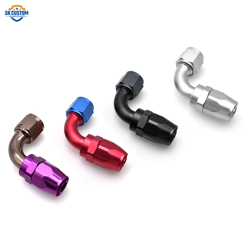 Алюминиевый фитинг для топливной линии An6 An8 An10 на заказ, фитинг с поворотом на 90 градусов