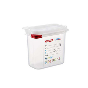 Polypropylene GN 1/9 Food Pan 17.6 × 10.8 × 15 h cm, with Lid, -40/+95 °C Araven - Product Image 1