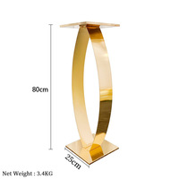 Support à fleurs en métal doré de luxe LEXI F-08, 80 cm de haut, style moderne, décoration de centre de table de haute qualité pour mariage et événements