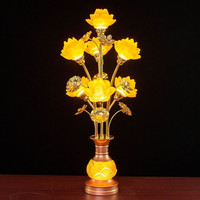 Lampe de table Lotus lampe de bouddha LED colorée ménage salon lampe de temple bouddhiste