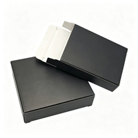 Boîte en carton ondulé noir avec logo personnalisé, fond à double pliage, emballage en carton pour produits de vente au détail et cadeaux