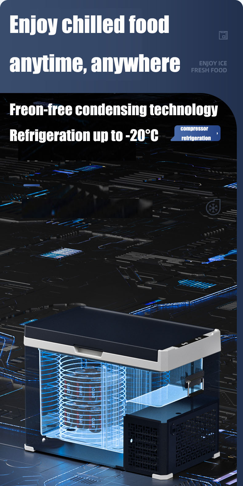 Congelador de refrigerador pequeno do carro de MH-40CET 40L com tela táctil do LCD